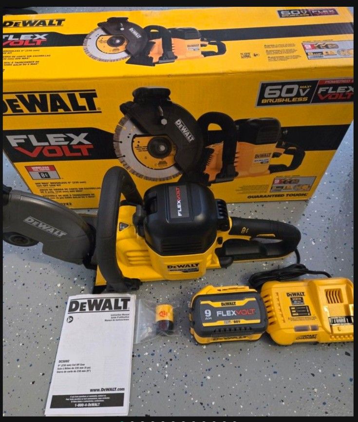 Dewalt DCS692X2 60V MAX Brushless Lithium-Ion 9 in. Cordless Cut Off Saw Kit (9 Ah)
