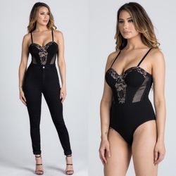 Fashion Nova Lace Bustier Bodysuit Size Small (Preowned) 