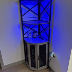 Corner Cabinet Shelves With LED