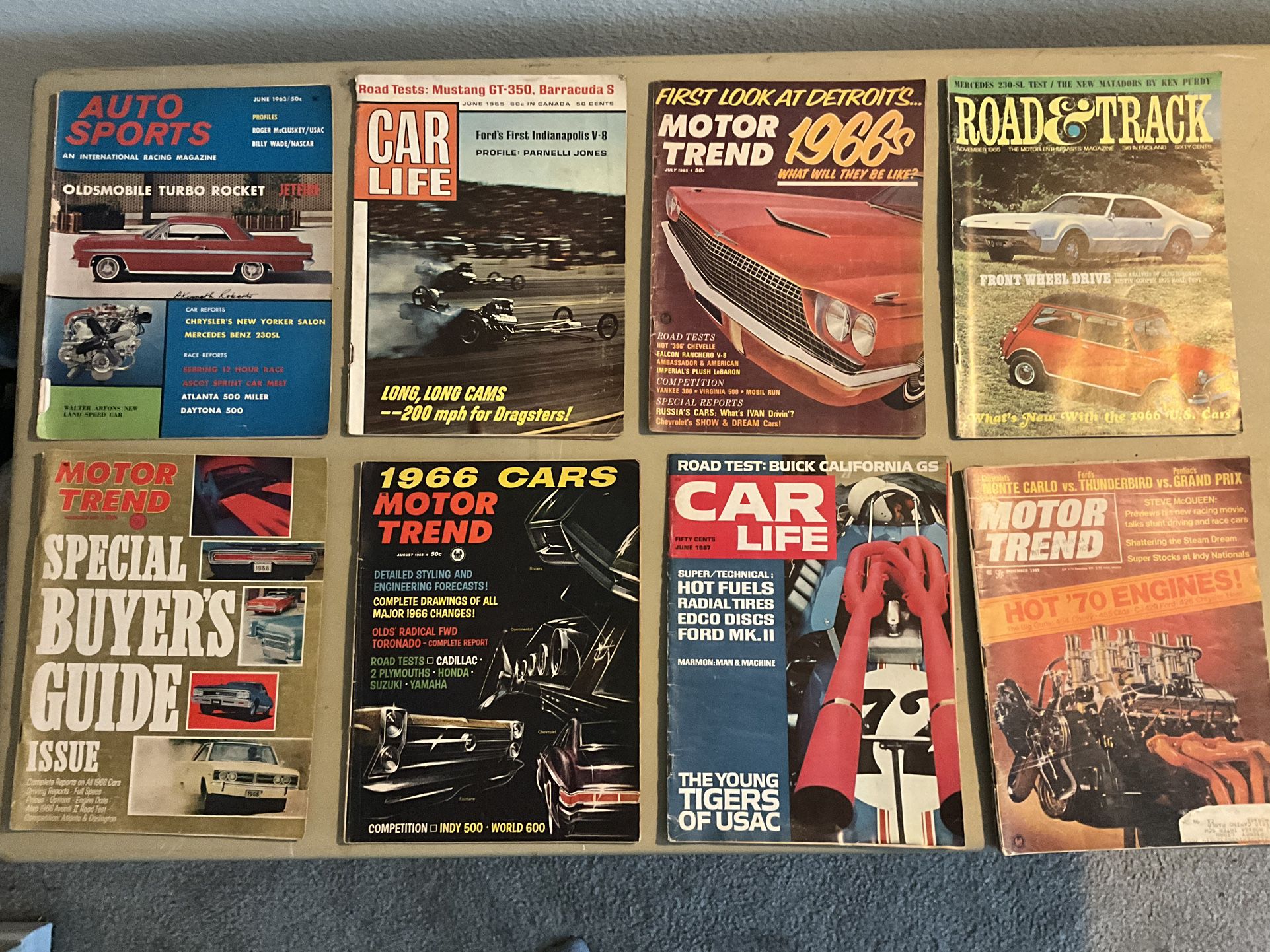 Vintage 1960’s Car Magazines. (road And Track-car Life-motor Trends-auto Sports-car And Driver)