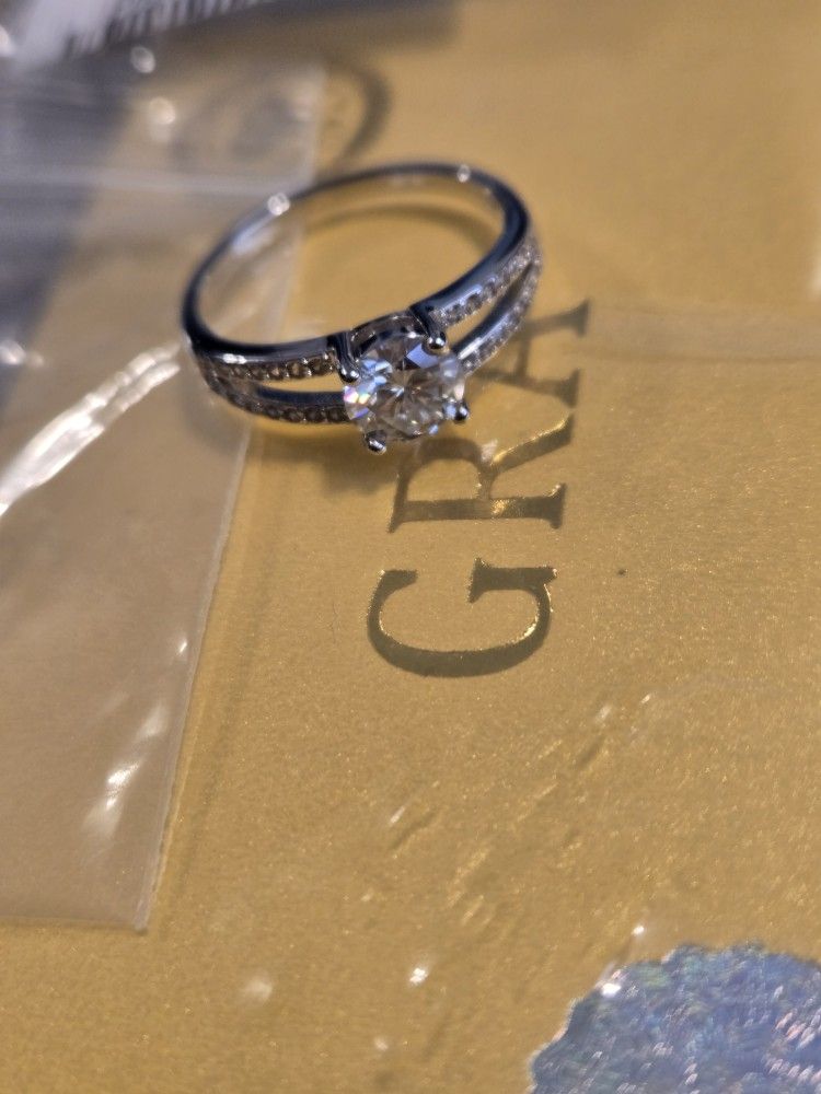Genuine Moissanite Ring Size 8