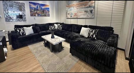 U SHAPED Corduroy Sectional 🛋️🖤😍🖤🛋️