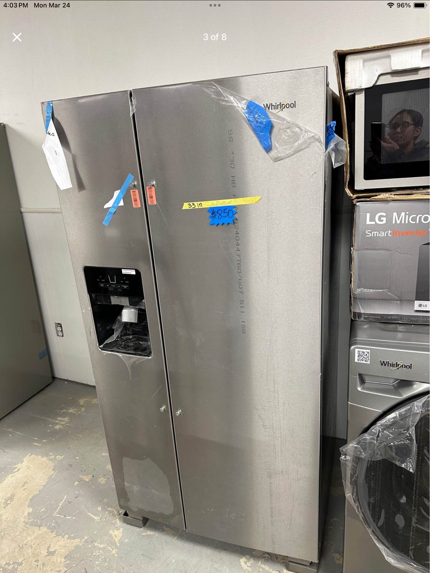Whirlpool 21.4 cu. ft. Side by Side Refrigerator in Fingerprint Resistant Stainless Steel