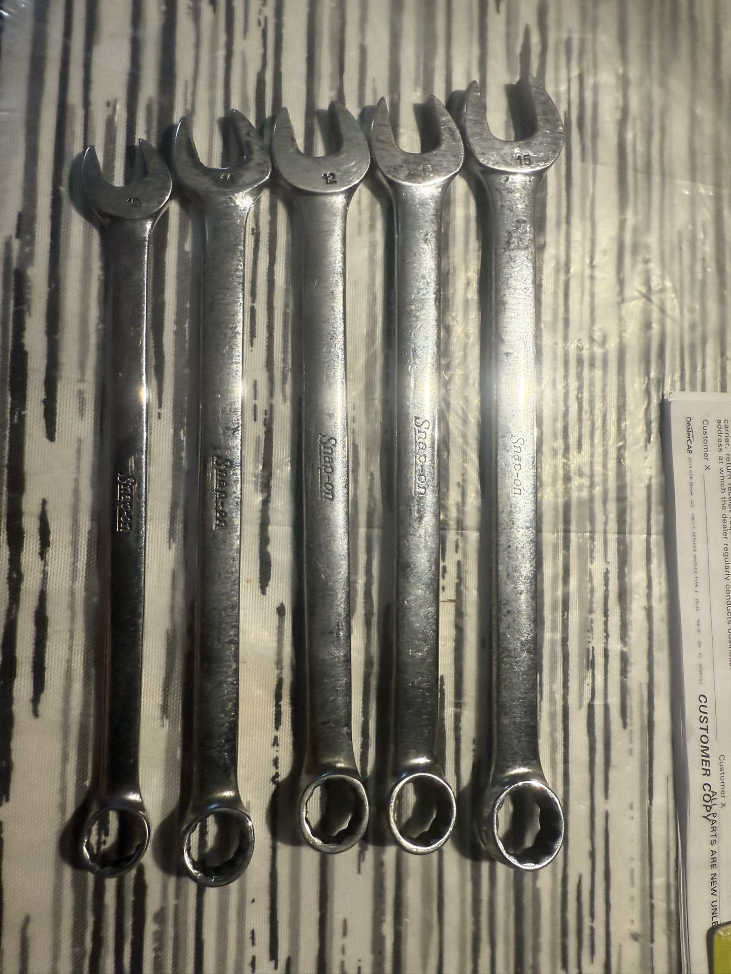 Snapon 12-Point Metric Flank Drive Combination Wrench’s 10,11,12,13,15 $80 for the 5 in n Lakeland