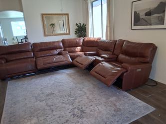 Power premium leather recliner sectional couches