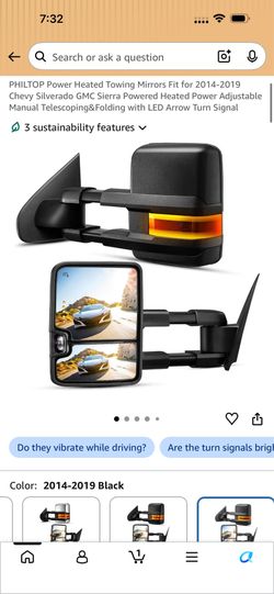 PHILTOP Power Heated Towing Mirrors Fit for 2014-2019