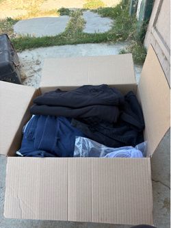 Box of men’s clothes