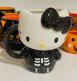 SANRIO HELLO KITTY HALLOWEEN SKELETON COSTUME 3D MUG CUP DECOR KAWAII GOTHIC 20fl oz
