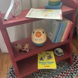 Adorable Vintage Painted Book Shelf 