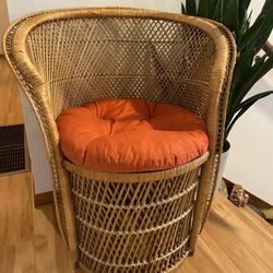 Vintage Rattan Barrel Chair (small)