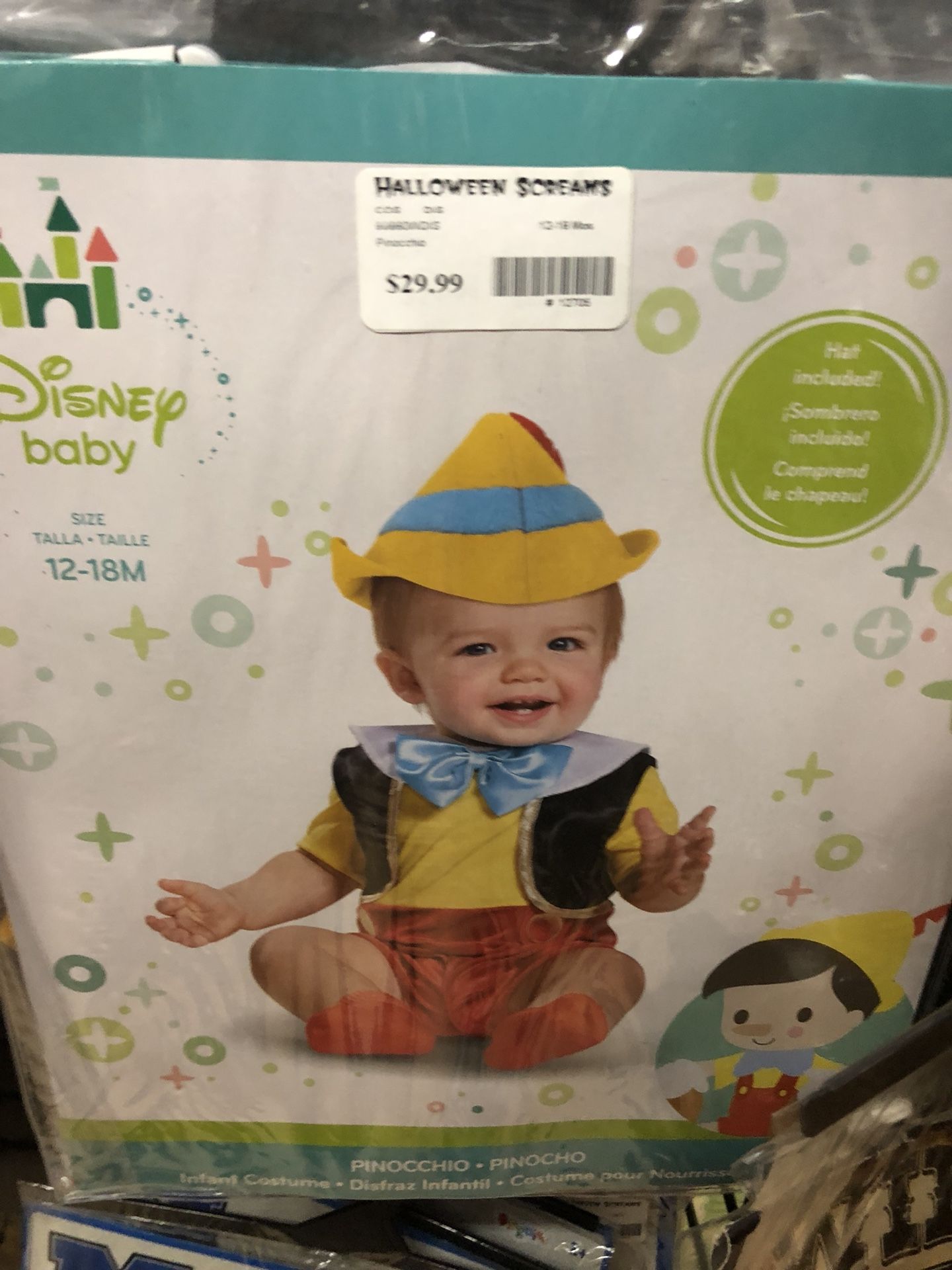 Pinocchio toddler baby new born Halloween costume Disney