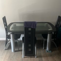 Glass dining room table
