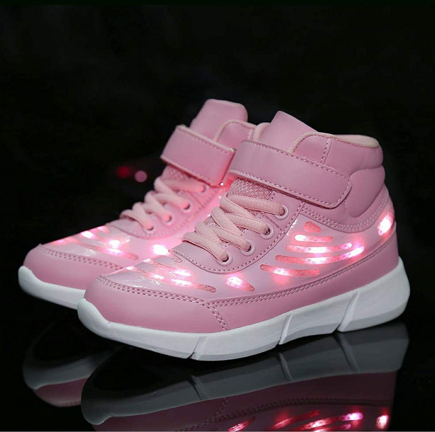 Size 5 youth Energy LED light up shoes high top flashing sneakers for Girls #2