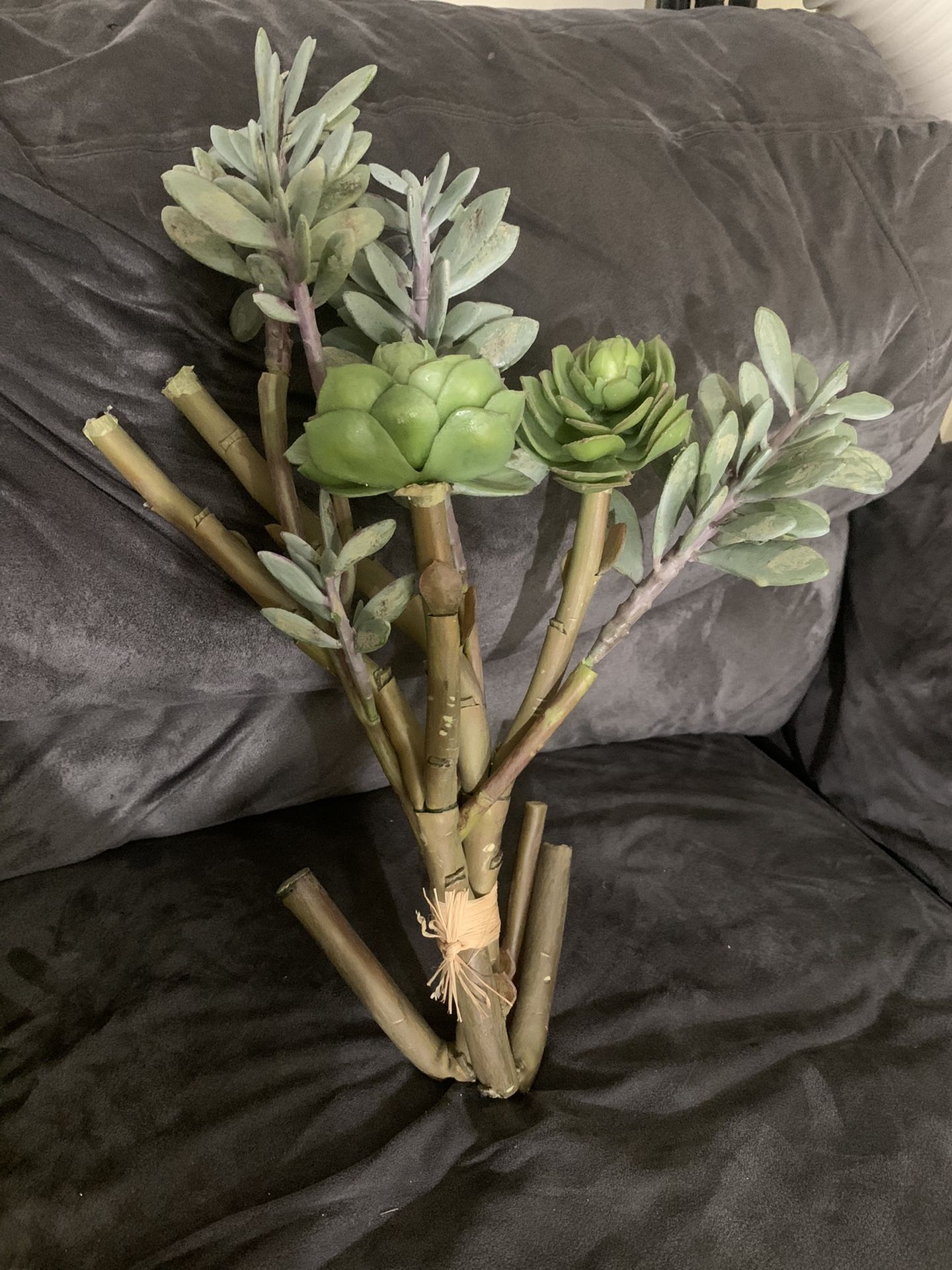 Faux Succulent Branch - 2 Blooms