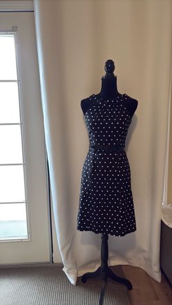 Black White Polka Dot Sleeveless Midi Dress