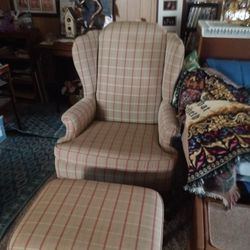 Wing Back Chair & Ottoman 