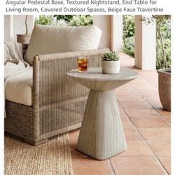 18-inch Natural Stone-Like Side Table