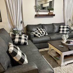 Leather Couch and Love Seat