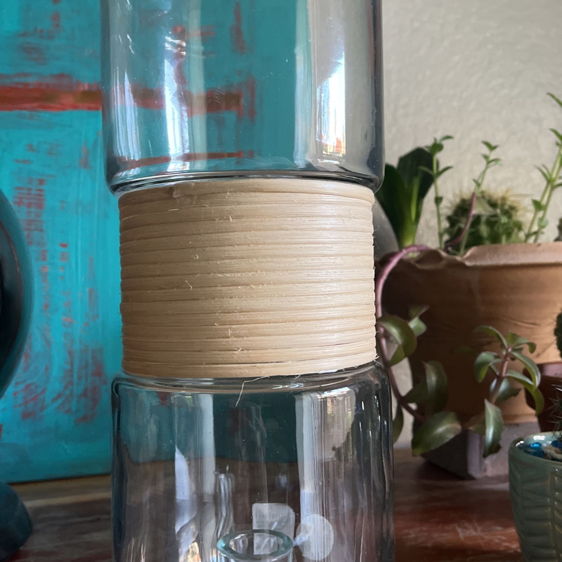 Pottery Barn Glass Hurricane Lamp Candle Holder