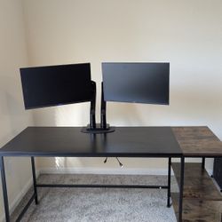 60"Desk + 2x24" Dell Monitors
