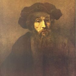 RABBI, 1657 REMBRANDT Original Vintage Fine Art 1950’s Print USA Printed Antique Dutch Painter Collectible
