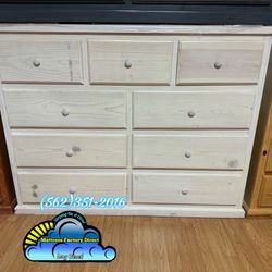 White Wash Nine Drawer Dresser Cajonera Comoda Nueva Chest 