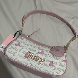 White and pink heart juicy purse
