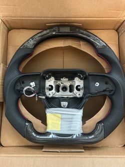 Carbon fiber steering wheel with LEDs for Dodge Charger and challenger 2015-2024