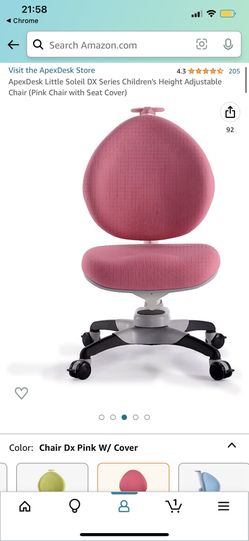 Adjustable Height Kids Chair- Lumbar Support for Home and School-Pink