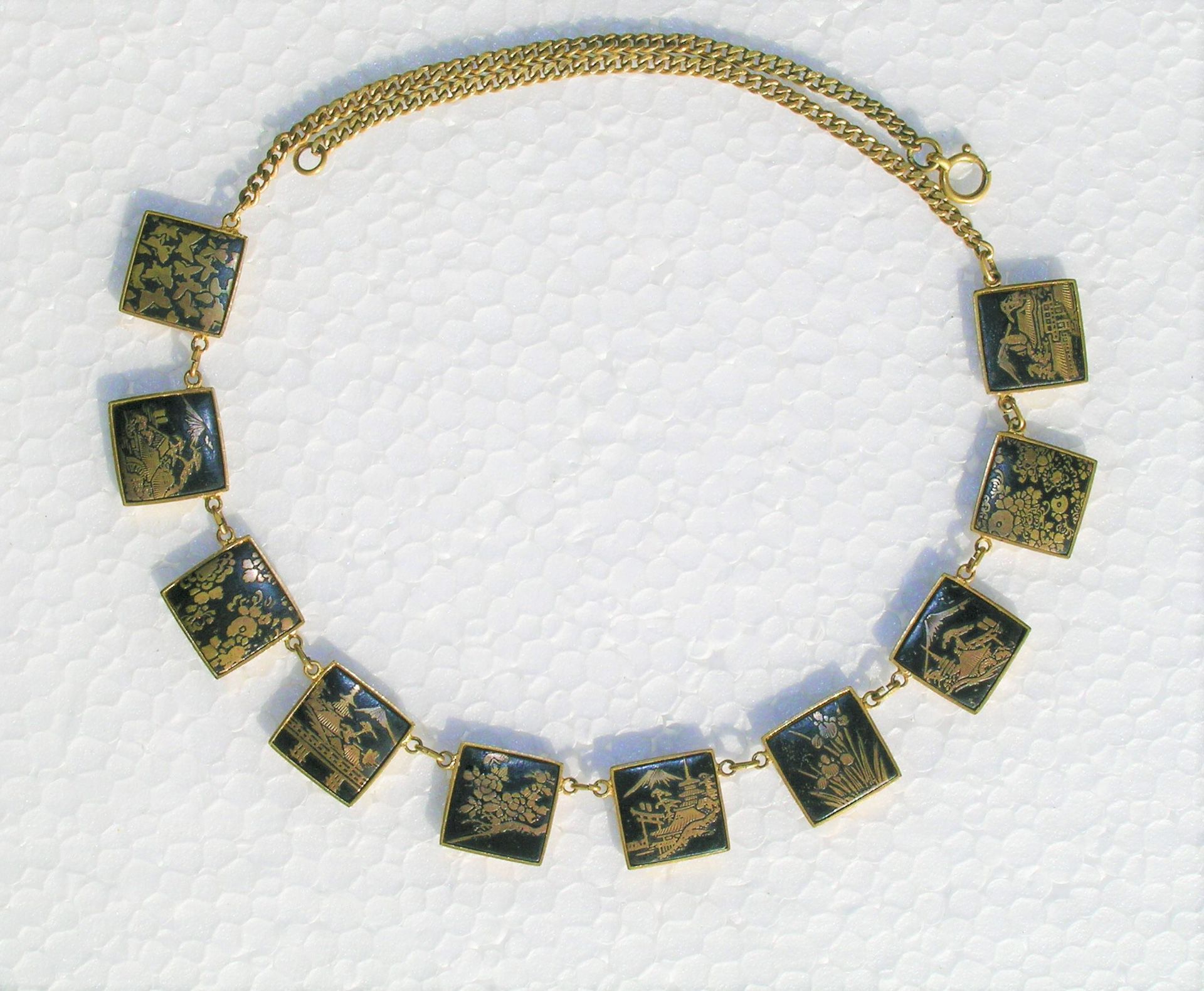 Gold Damascene Jewelry Necklace