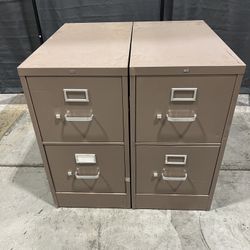 File Cabinets Set Of Two. 2 Drawer.