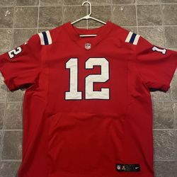 Nike New England Patriots No.12 Tom Brady Red Elite Jersey