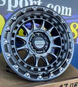 17” KMC 556 Wheels  17x8.5” Rims Size  Gunmetal Finish