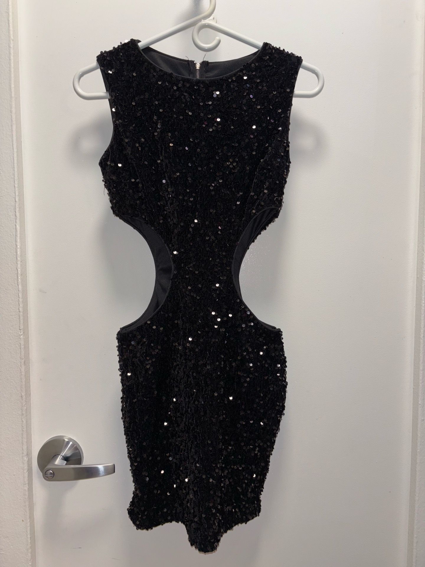 Black Sequin Cutout Dress Size S