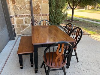 Dining table with 4 chairs and 1 bench