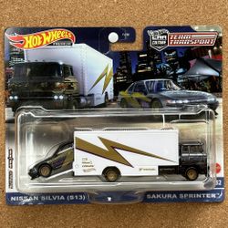 Hot Wheels Premium Car Culture Team Transport Nissan Silvia S13 Sakura Sprinter