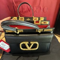 (Limited Edition) Valentino Alcove Rockstud Crossbody/Top Handle Purse (Medium)