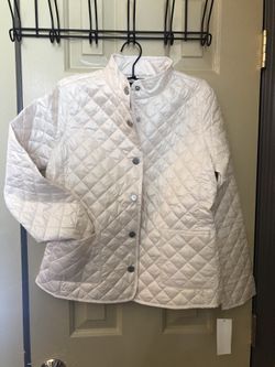 Girl’s White Ralph Lauren Quilted Barn Jacket (Size L)