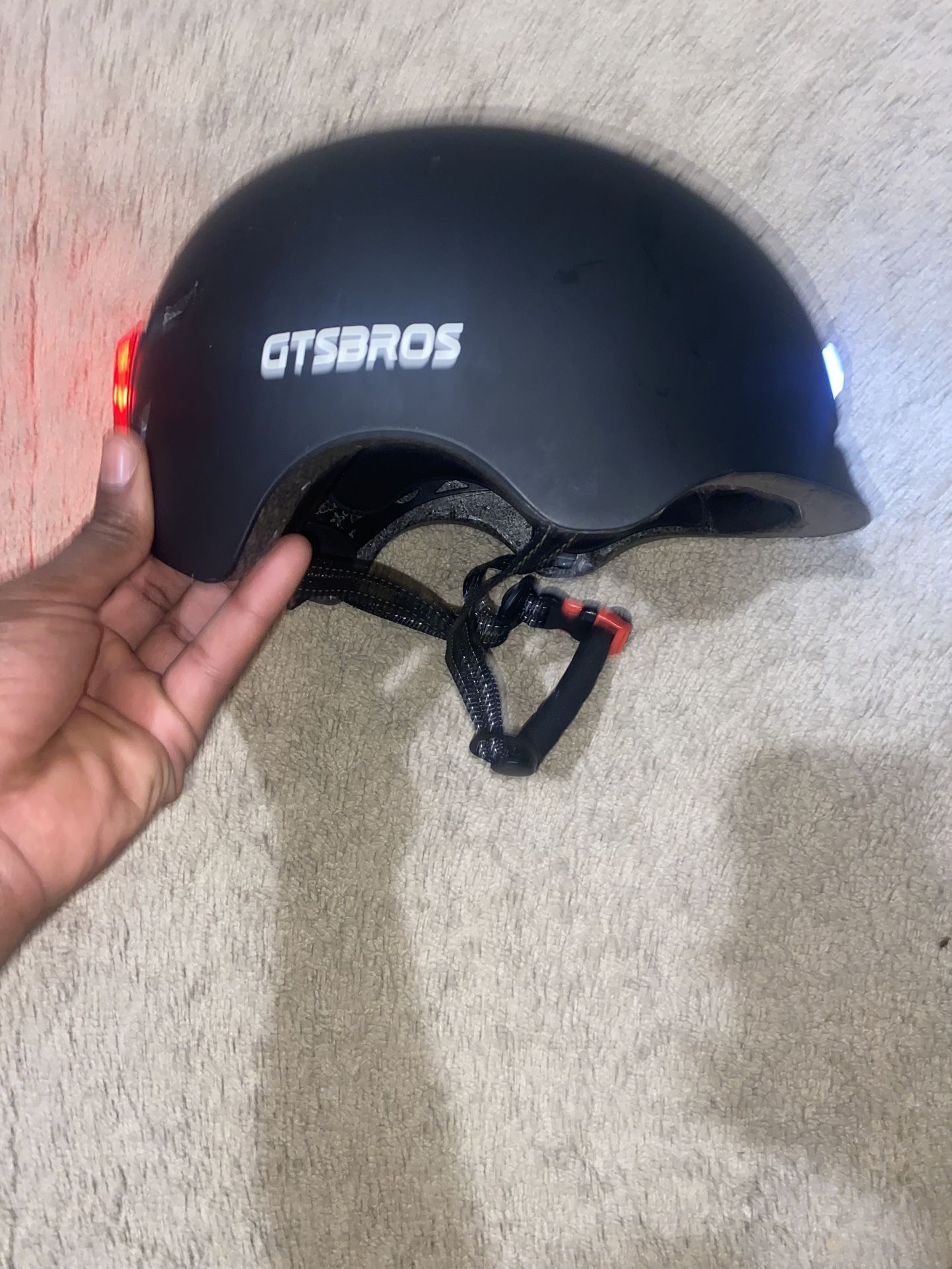 Black Helmet LED Lights