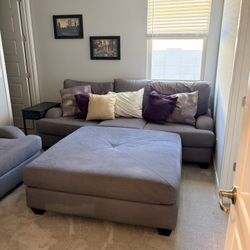 Couch, Loveseat and Large Ottoman