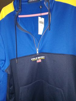 Blue and yellow shop polo sweat suit