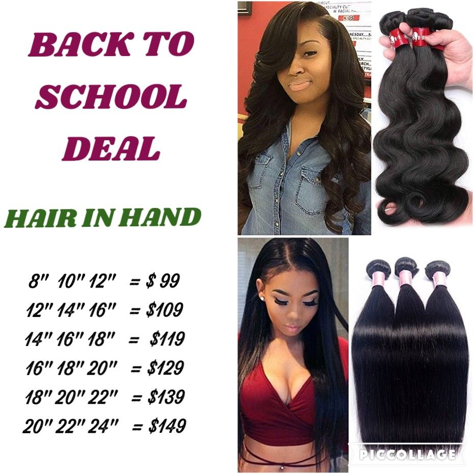 Brazilian virgin human hair 3 bundle special body wave and straight hair BACK TO SCHOOL DEAL