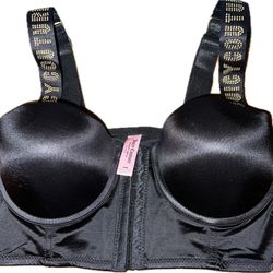 Juicy Couture Corset Bra Black And Gold Color Rhinestone Letters 34B