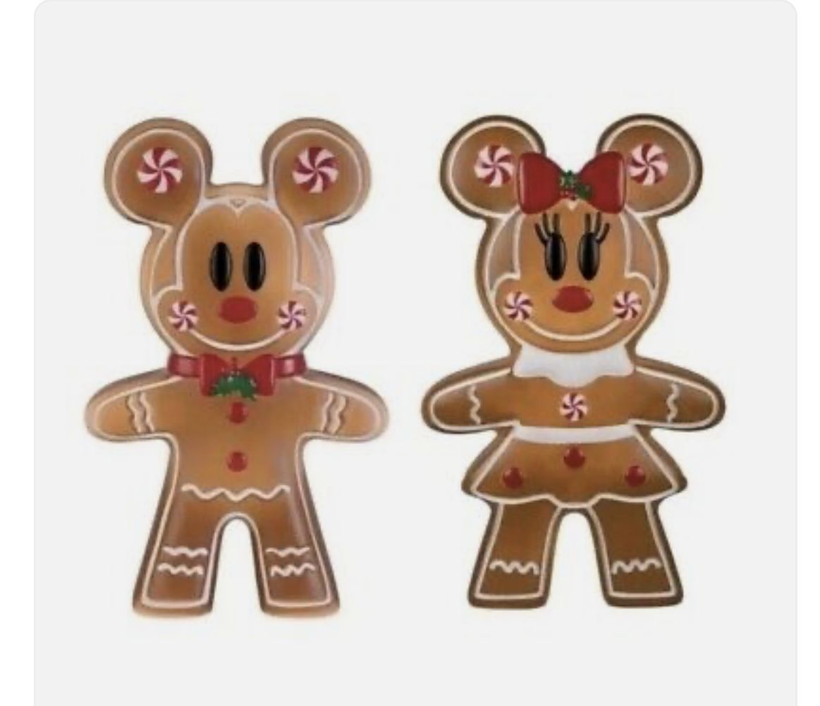 Disney Mickey And Minnie Gingerbread Christmas Blowmolds 1 Set