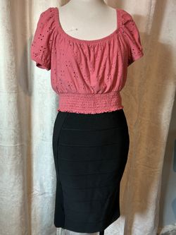 Pink puff sleeve top