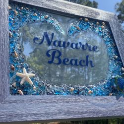 Navarre Beach Coastal Resin Wall Art