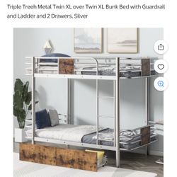 XL Twin Over Twin Metal Bunk Bed