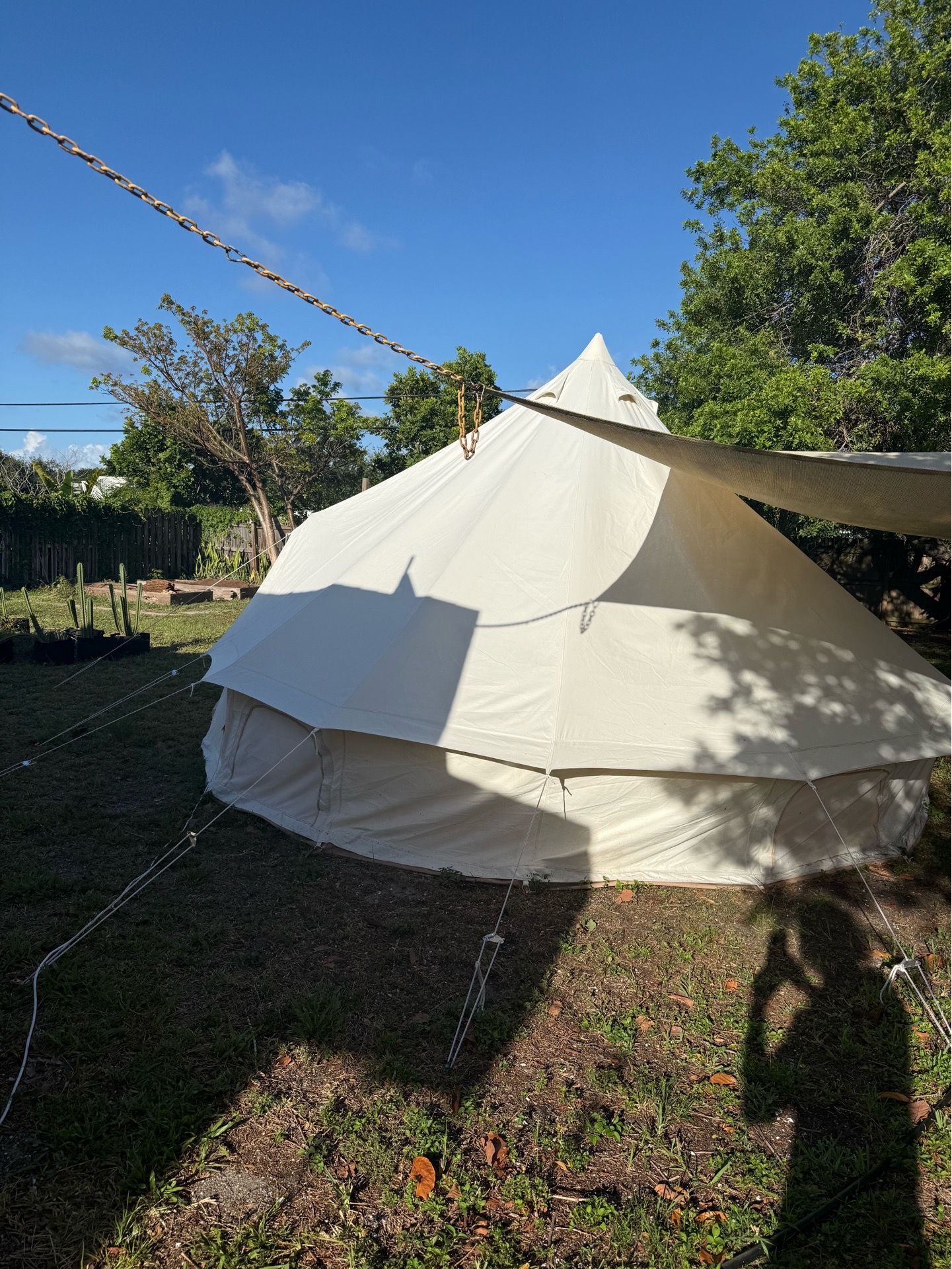 XL Yurt - Genuine canvas bell tent - PVC floor, zipper removable 100% canvas walls - 5 M