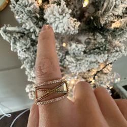 Michael Kors Double Ring (multi Colored Rose Gold & Yellow Gold)