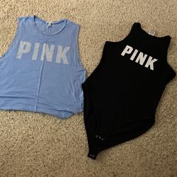 Victorea Secret Pink Line Set Of 2 Tops 